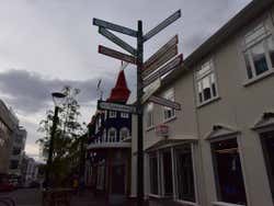 Panneau informatif à Akureyri