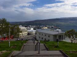 Vues panoramiques depuis l'église d'Akureyri