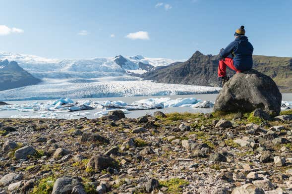 Randonnée et balade en bateau aux glaciers Falljökull et Fjallsjökull