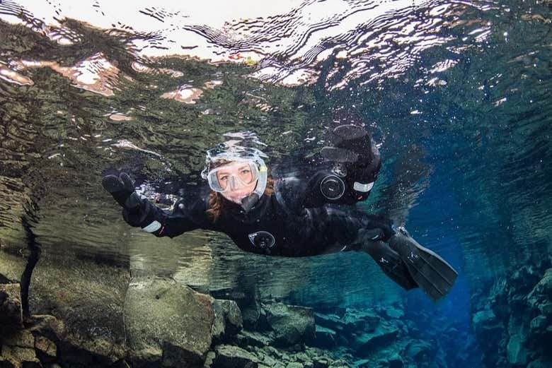 Snorkeling dans la faille de Silfra