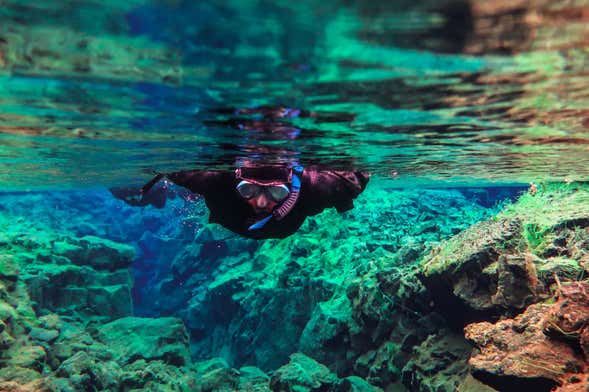 Snorkeling dans la faille de Silfra